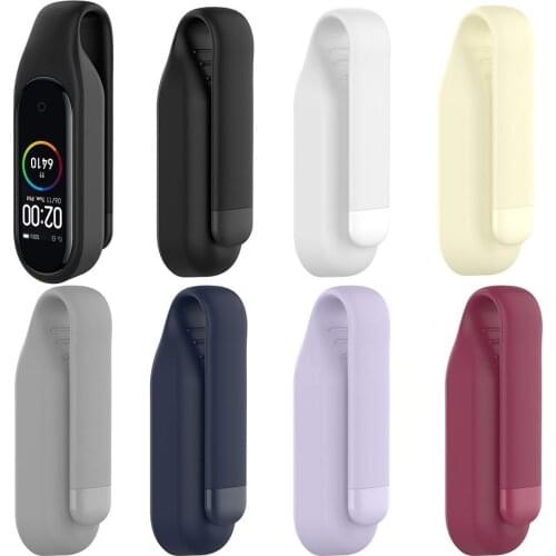 Outdoor Sport Metal Clip Buckle For Xiaomi MI Band 5 Smart Bracelet Steel Clips Silicone Protective Cover Watch Accessories HOT