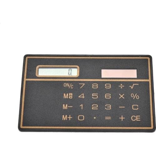 8 Digits Ultra Thin Slim Mini Credit Card Design Solar Power Pocket Calculator
