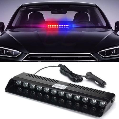 LED Emergency Warning Lights Kit Upgrade 12V Strobe Light Bar Car Truck Warning Light Bar Fit for Interior Front/Rear Windshield