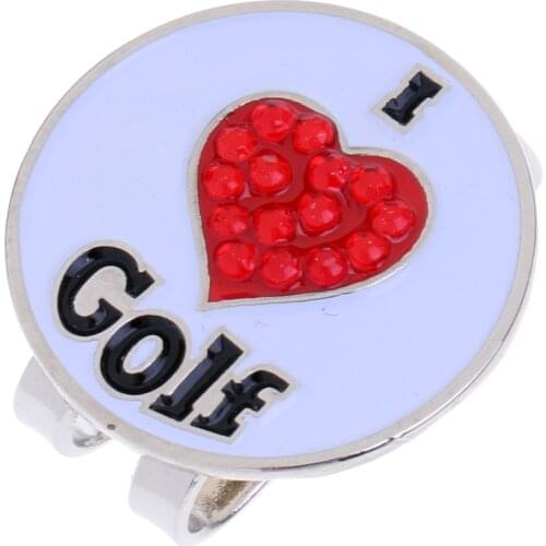Golf Hat Clip With Detachable Magnetic Golf Ball Marker Heart Pattern