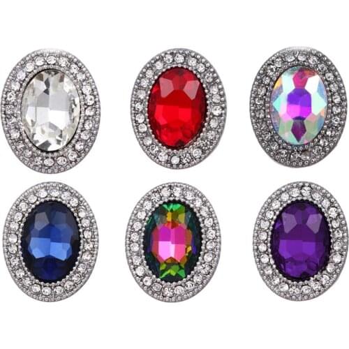 10pcs/lot New Snap Button Jewelry Colorful 18mm Metal Snap Buttons Fit Snap Bracelet Necklace For Women Jewelry