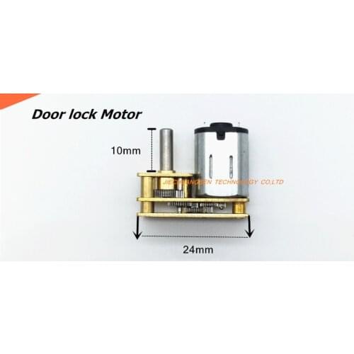 10PCS N20 DC 3V--12V 10*24M Micro DC gear Motor with Metal GearBox,Flip-type gear special hotel door lock 6V 30RPM