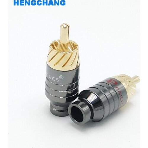 10pcs Gold Plated RCA Connector RCA male plug adapter Video Audio cable Connector Support 6mm Cable