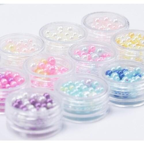 12*Bottles Colorful Cotton Pearl Nail Art Craft Decoration Mixed-Size Micro Round Beads False Tips Manicure Accessories DS#28