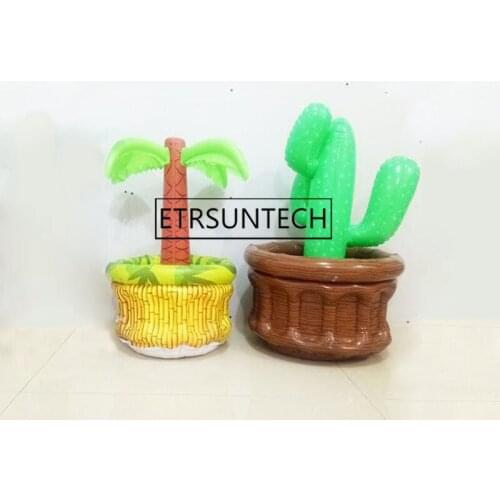 30pcs Carnival Party Inflatable Cute Cactus Coconut Tree Shape Ice Bucket Summer Beach Party Supplies