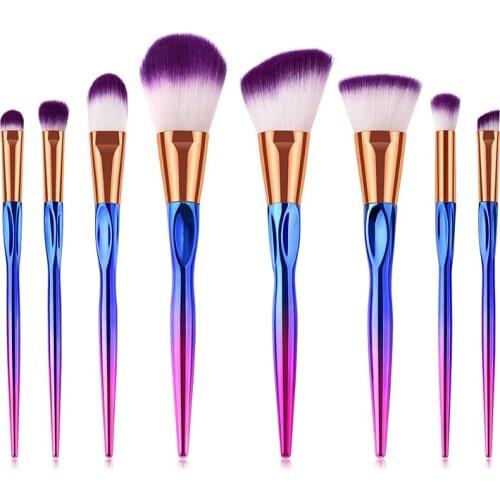 8PCS Makeup Brushes Set Blushing Eyeshadow Blending Foundation Contour Powder Make up Brush Cosmetic Tool