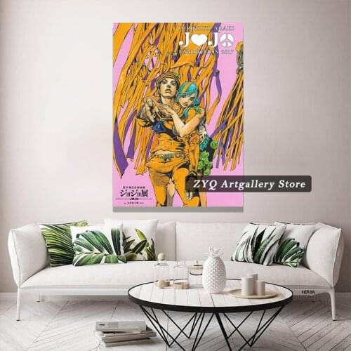 JoJo Exhibition Anime Poster Art Picture Prints Home Decor Wall Canvas Painting Decoration For Living Room
