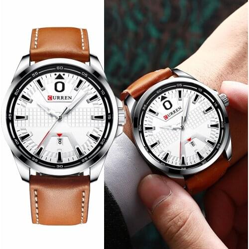 CURREN Luxury Military Waterproof Quartz Watch Mens Fashion Business Leather Strap Man Watches Auto Date Male Clock часы мужские