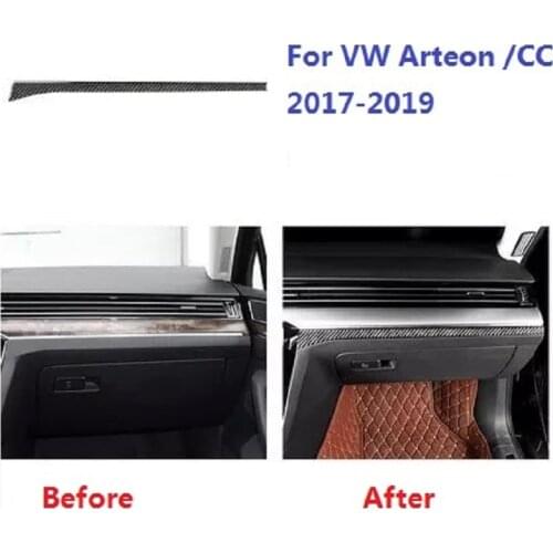 Carbon Fiber Car Interior Center Console Decoration Strip Sticker Fit For VW Arteon CC 2017-2019 Car Styling