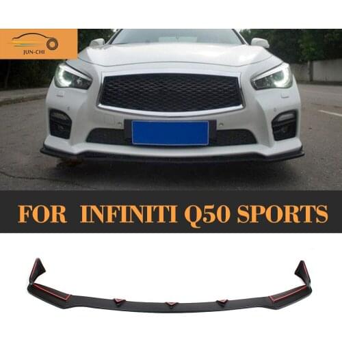 Front Bumper Diffuser Lip PU Unpaited Car Styling for Infiniti Q50 Bumper 2014 2015 2016