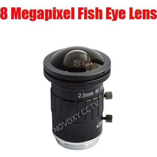 DIY 8 Megapixel HD 2.5mm Fish Eye CCTV Lens CS Mount 8MP 2/3" IR F1.6 Wide Angle View for CCTV Analog / IP Camera Free Shipping