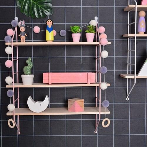 DIY Household Wall Decoration Organizer Holder Nordic style 3 Tier Wooden Hanging Shelf Wall Display Rack Home Decoration
