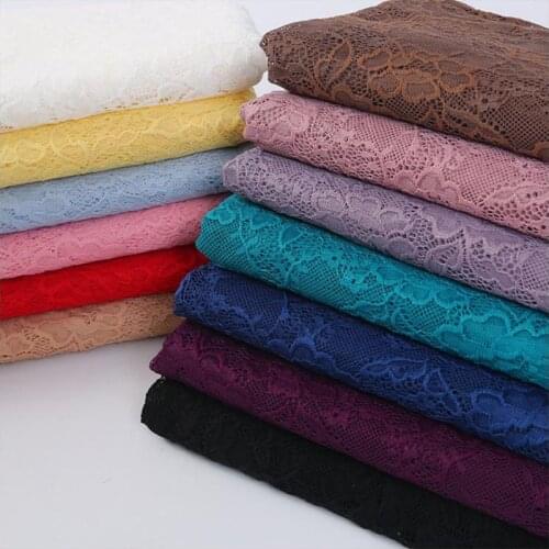 YWCOOL Nylon Stretch Lace Fabric 1meters 150cm Clothing Lace Dress Fabric elastic lace Fabric for colth dress by meter