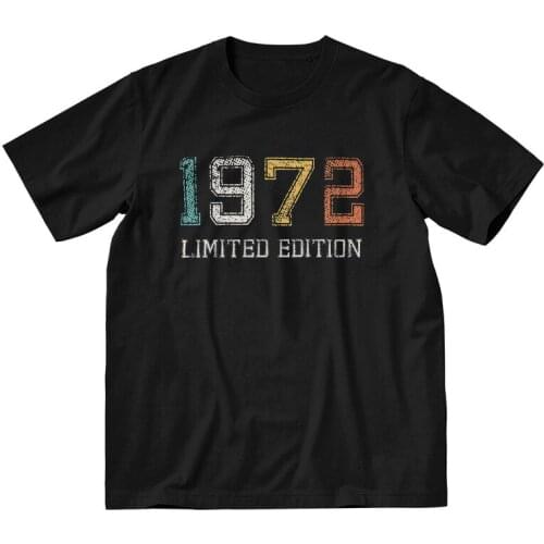 Born In 1972 T-shirt Men Graphic T Shirts Short Sleeve 48th Birthday Gift Limited Edition Tshirts 100% Cotton Tee Tops Clothing