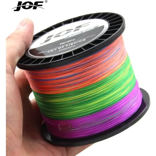 JOF Hot Sale! Braid Fishing line 1000M 500M 300M 8 Strands Multifilament Fishing Wire Carp Smooth PE Line 20-100lb Strength