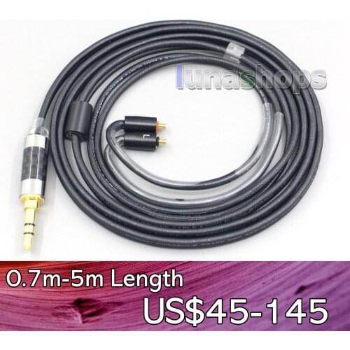 LN007112 2.5mm 4.4mm XLR 3.5mm Black 99% Pure PCOCC Earphone Cable For UE Live UE6 Pro Lighting SUPERBAX IPX