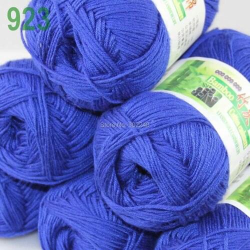 Lot of 6 Skeins Super Soft Natural Bamboo Cotton Knitting Yarn Royal blue 923