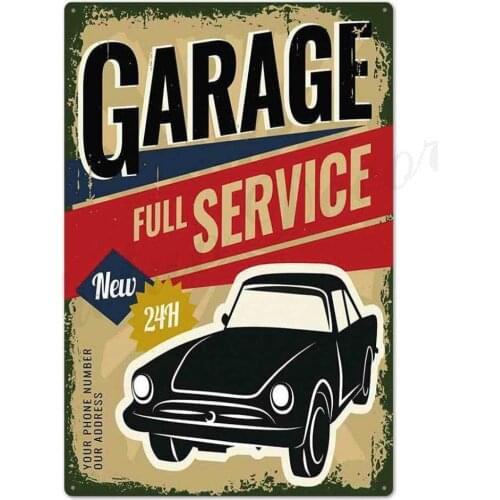 Sign Retro Signs Wall Decor for Garage Gas Station Car Repair Metal Poster Garage Retro Sign 20x30cm TH0791