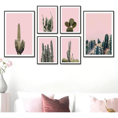 Wall Art Canvas Painting Giant Cactus Desert Plants Surrealism Nordic Posters And Prints Wall Pictures For Living Room Decor