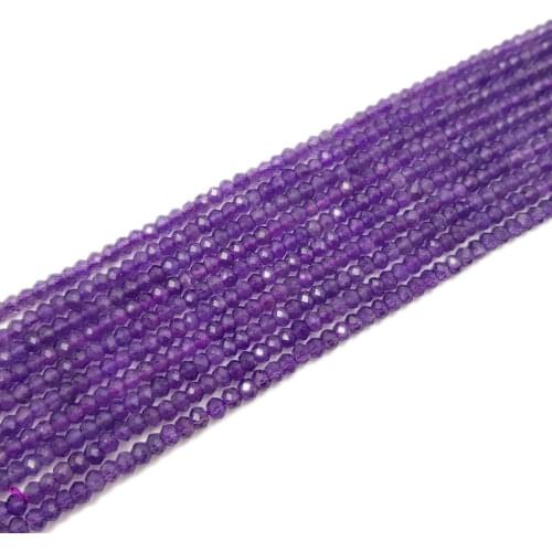 Natural Stone Good Amethysts 2x3mm Faceted Abacus Shape DIY Jewelry Making 15