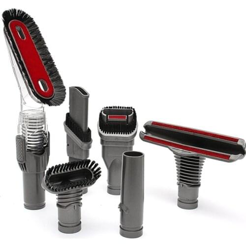 New 6pcs/lot Dust Brush & Mattress & Soft brush & Stiff Bristle & Nozzle & Adapter For Dyson Vacuum Cleaners Allergy Tool