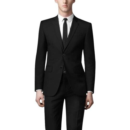 New Arrivals Two Buttons pure color Groom Tuxedos Peak Lapel Groomsmen Best Man Suits Mens Wedding Suits (Jacket+Pants+vest)