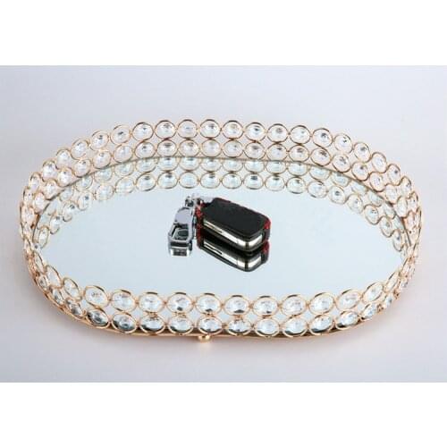 Oval fruit tray storage box dinner plate cake tray galvanized iron tray desktop decoration wedding props