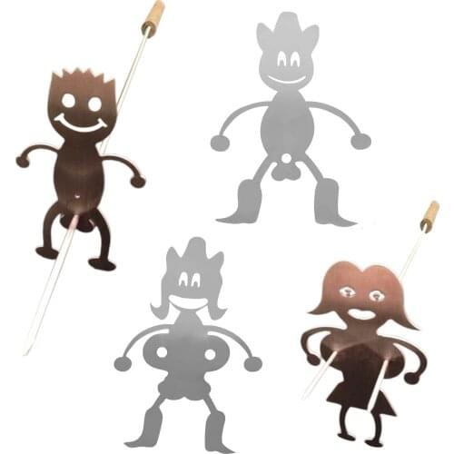 Grill Skewer Stick Hotdog Boy Girl BBQ Skewers Roaster Cooker Skewer Roaster Cooker Kabob Kebab Roasting Stick Barbecue Tools