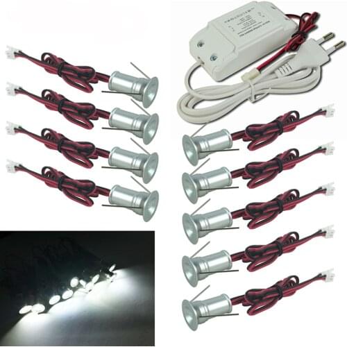 1W LED Recessed Spotlight Decoration Downlight with AC85-277V Driver Ceiling Spot Light 15mm Cutout Showcase Downlight 9pcsset