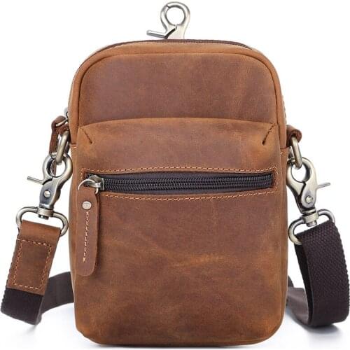 Luufan Waist Bag Genuine Leather Fanny Pack Shoulder Bag Phone Waist Pack men Belt Bag Chest Bag