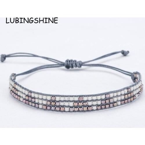 Drop Shipping Woman Men Bohemia Weave Adjustable Rope Chain Bracelet Handmade Crystal Beads Charms Bracelets Wristband Jewelry
