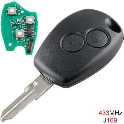 433Mhz 2 Buttons Remote Control Key with PCF7947 Chip and VAC102 Key Embryo Keyless Entry Transmitter Auto Car Key for Renault
