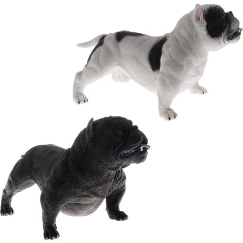 2pcs Realistic American Bully Pitbull Animal Figure Figurine Toy Educational