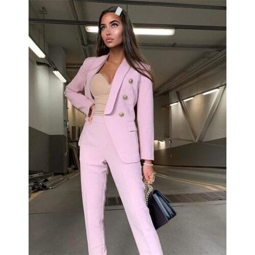Pink Shawl Women Blazer Suits Jacket Fashion Ladies Pantsuit Costumes Womens Suits Blazer with Pants for Party Groom Custom Made