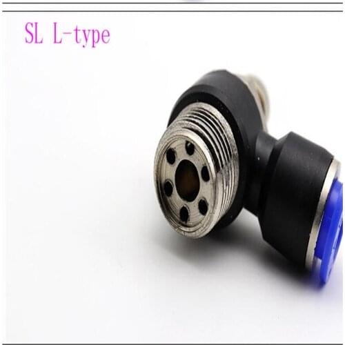 SL6-01/SL8-M5/SL4-02/SL10-03/SL12-01 pneumatic joint L-type throttle adjustable speed control valve