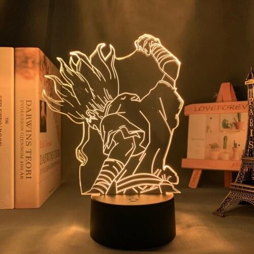 Dr Stone Anime Led Light for Bedroom Decor Nightlight Kids Birthday Gift Manga Night Light Room Table 3d Lamp Dr Stone