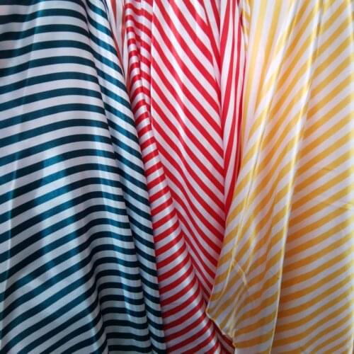 Ribbon Stripe Glossy Fabric Printed Charmeuse Fabric Polyester Tilda Craft Scarf Material Satin Fabrics