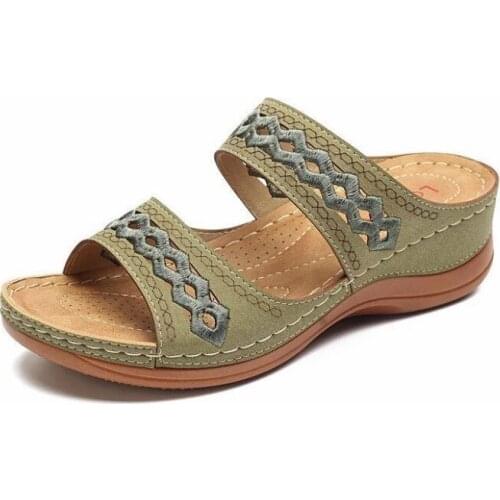 New Summer Women Sandals 2019 New Female Shoes Woman Summer Wedge Sandals Ladies Slip-on Flat Beach Sandals Women Sandalias