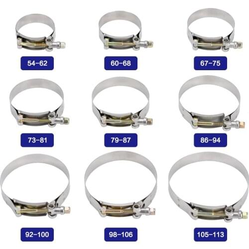 2.0" 2.25" 2.5" 2.75" 3.0" 3.25" 3.5" 3.75" 4.0" T-Bolt Exhaust Clamp Intake Turbo Exhaust Intercooler Silicone Coupler 1 Piece