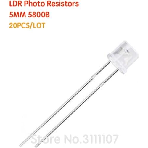 20PCS/LOT 5MM 5800B Photoresistor LDR Photo Resistors Light-Dependent Resistor