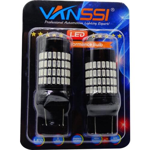 2xT20 7443 102smd 4014 W21/5w 7444 992 LED Bulbs with Projector for Backup Reverse Parking DRL Tail Brake Lights White Red