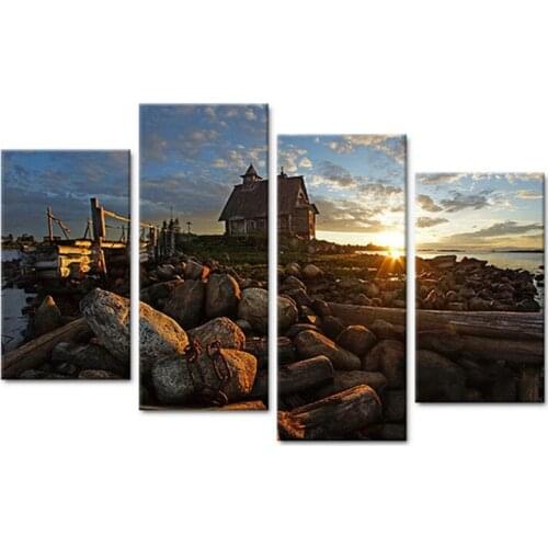 4pcs Diamond Embroidery Sunshine Landscape 5d Diy Diamond Painting Cross Stitch Rhinestone Mosaic full square RoundZP-2808