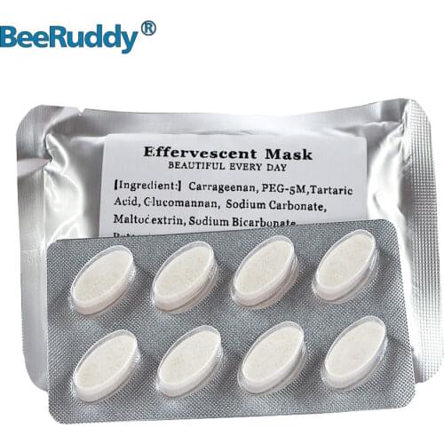 BeeRuddy 8Pcs Effervescent Mask Collagen Tablets Facial Automatic Mask For Mask Maker Machine Anti Wrinkle Hydrating Whitening