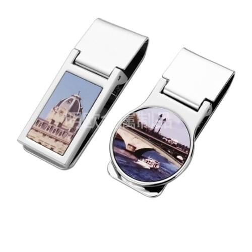 Free Shipping 20pcs/lot Blank Sublimation Wallet Zinc Alloy Clamps For Hold Paper Money To Hot Transfer Printing DIY