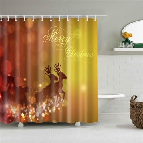 Freight Free Christmas Waterproof Shower Curtain Color Printing Snowman Bathroom Partition Snowflake Curtain Home Decoration