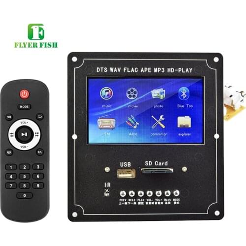 Bluetooth 4.2 4.3 Inch LCD MP3 Decoder Board Audio Receiver HD Video Player DTS FLAC WAV APE Decoding FM Radio Alarm For Car