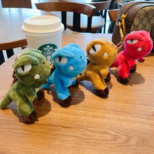BUDROVKY 2021 NEW Dinosaur Plush Toy Pendant Tyrannosaurus Rex Key chain llavero Wholesale Jewelry