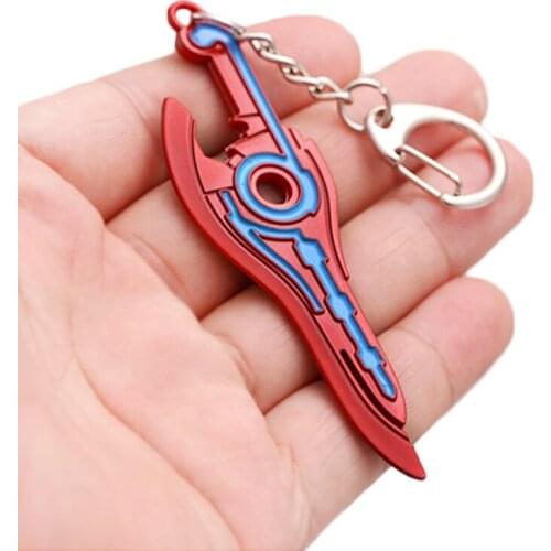 Mengtuyi Game Xenoblade Chronicles Keychain Red Sword MONADO Metal Pendant Key Rings llaveros Cosplay Jewelry Men Women Trinket