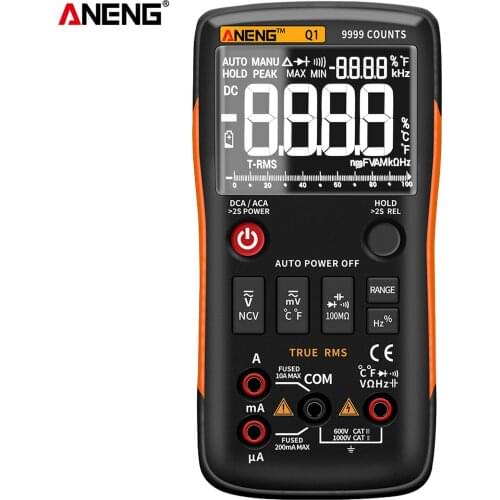 ANENG Q1 Digital Multimeter 9999 Counts Auto/Manual Ranging Professional Multimeter True RMS DIY Transistor Capacitor NCV Tester