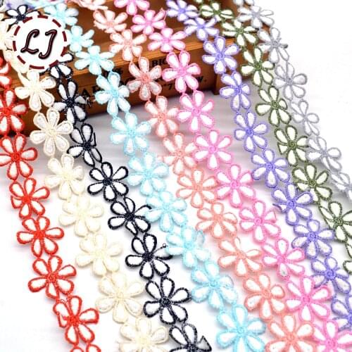 New arrived 1 yard colorful decoration flower lace ribbon trim sewing crafts lace women cloth dress accessories home DIY